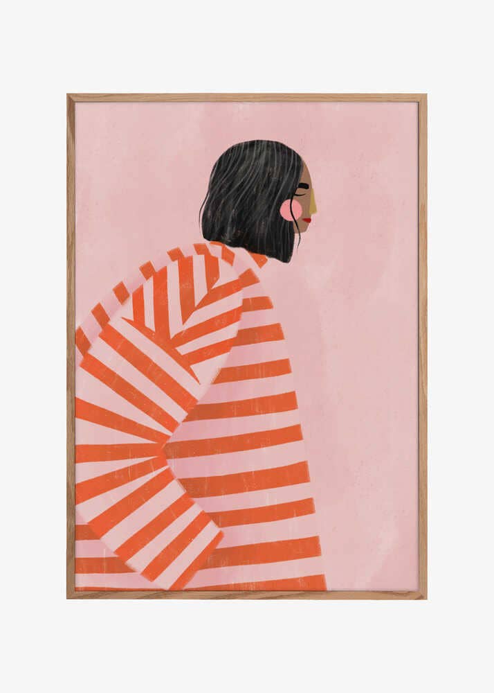 The Woman With the Orange Stripes Art Print