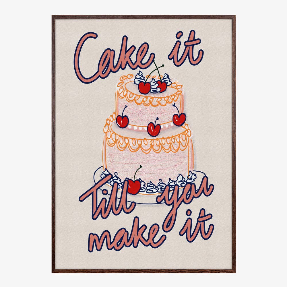 Cherry Cake Quote Art Print