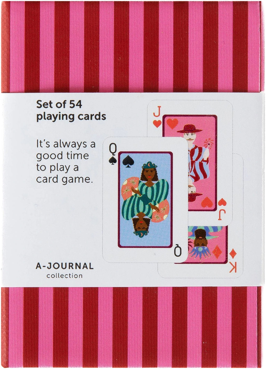 A-Journal Playing Cards – Stripes Red Pink