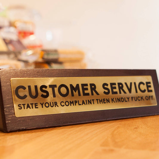 Wooden Desk Sign - Customer Service