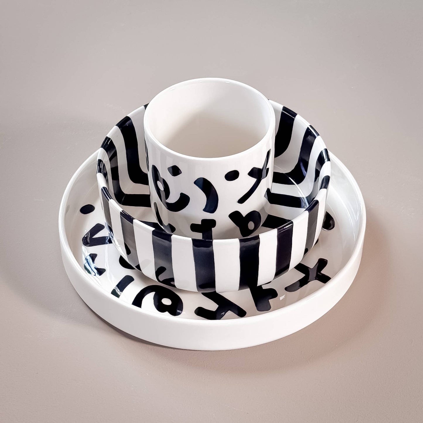 Bowl Stripes - volcano black