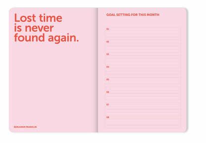 A-Journal Spiral Organiser 2026 - Pink Red