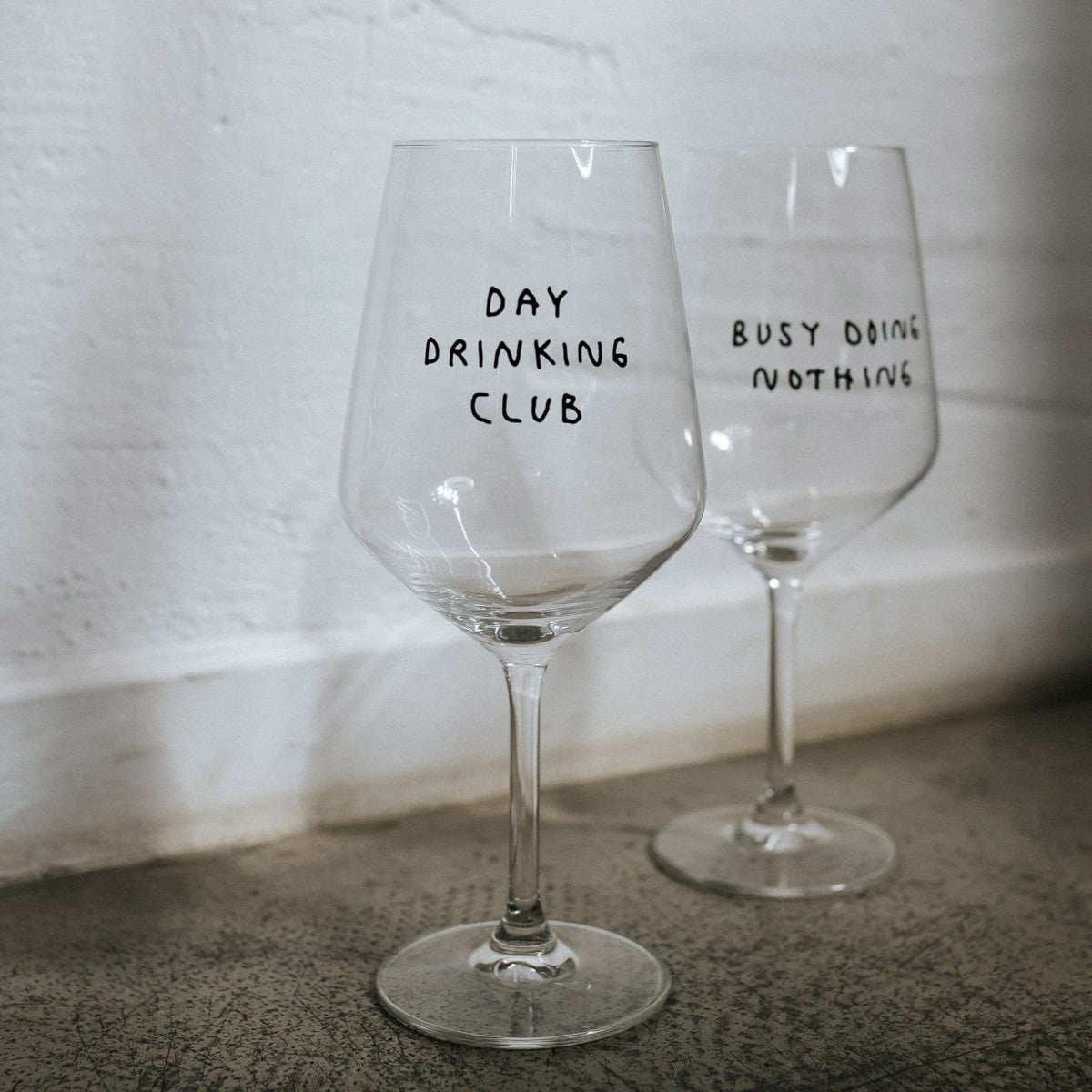 "Day Drinking Club" Wine Glass by Johanna Schwarzer × Selekkt
