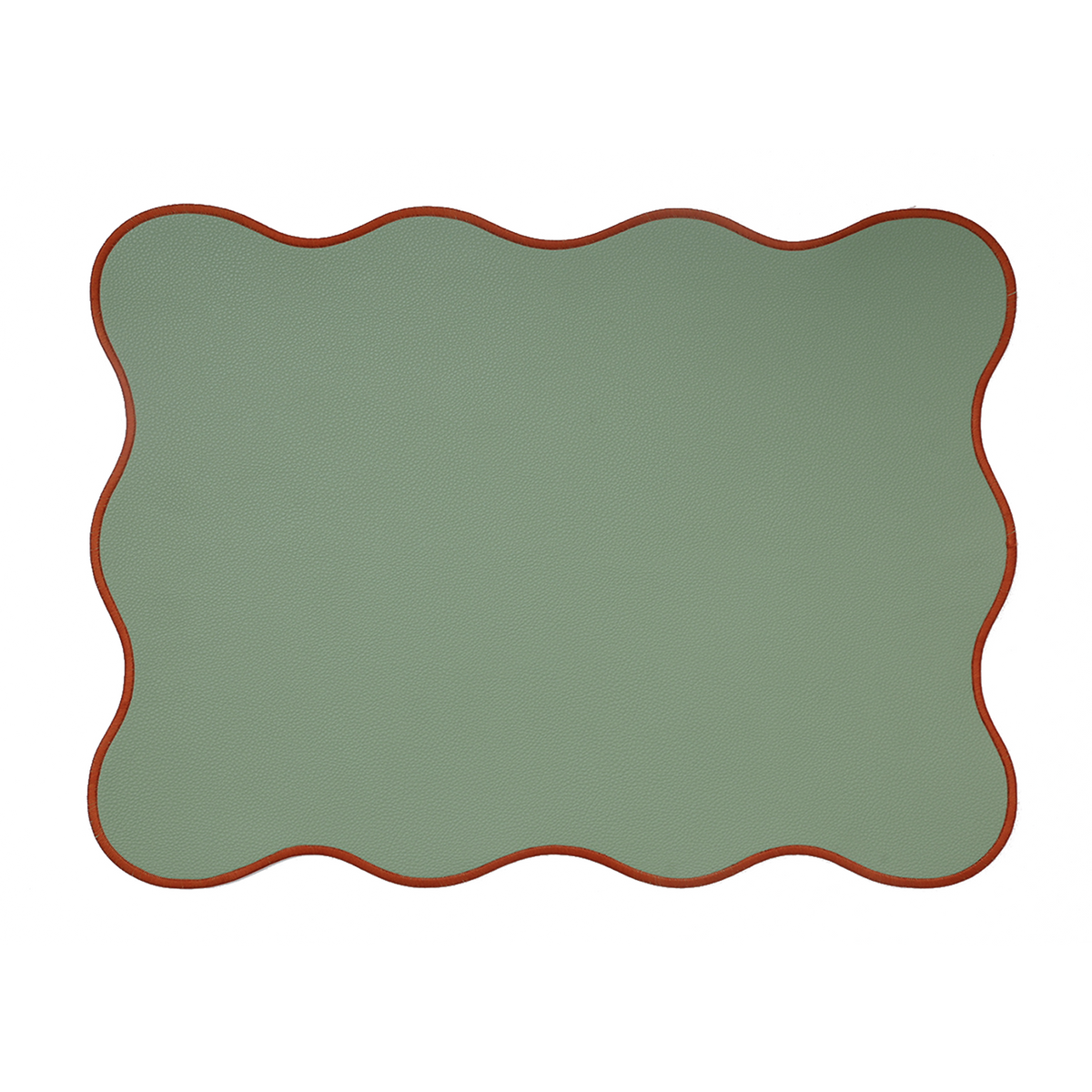 Juliette Rectangular Placemat, Green with Red Border