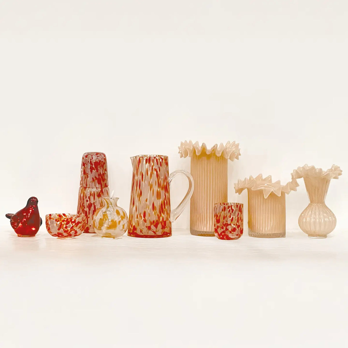Red Speckled Glass Cup