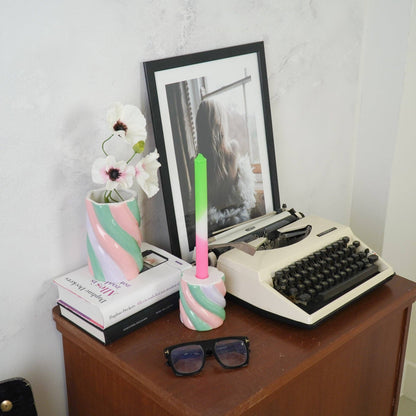 Vase -  Marshmellow - Pink/Mint/Lilac - 10x10x15cm