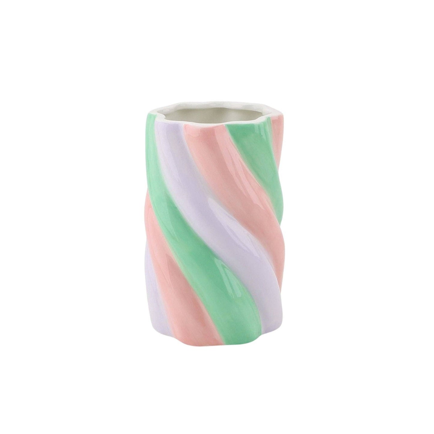 Vase -  Marshmellow - Pink/Mint/Lilac - 10x10x15cm