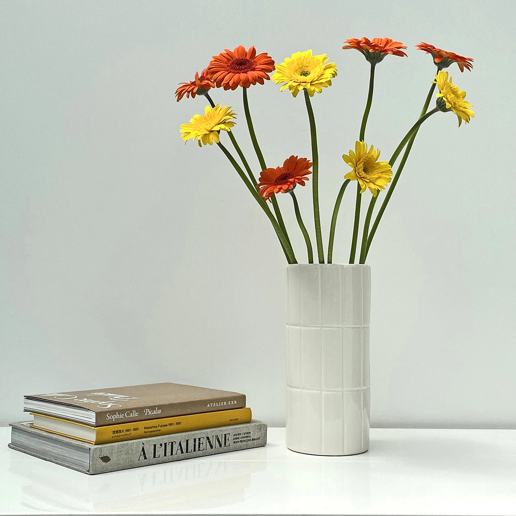 White Tiled Vase