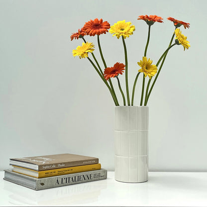 White Tiled Vase