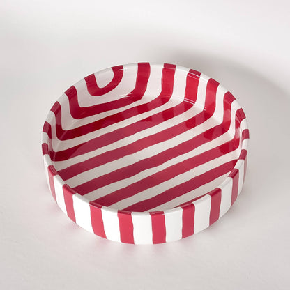 Large bowl Stripes - tramonto red