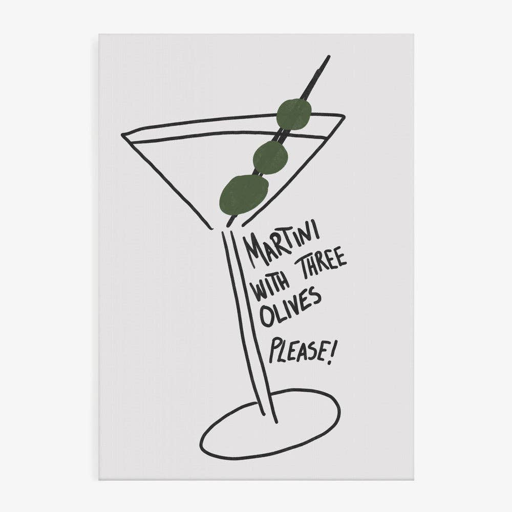 Three Olive Martini Art Print