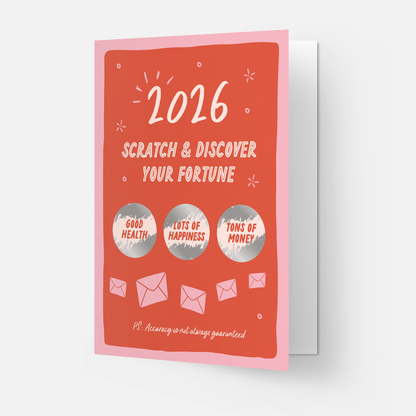 Fortune Scratch 2026 greeting card: Single sided
