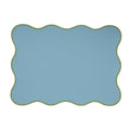 Juliette Rectangular Placemat, Blue with Green Border