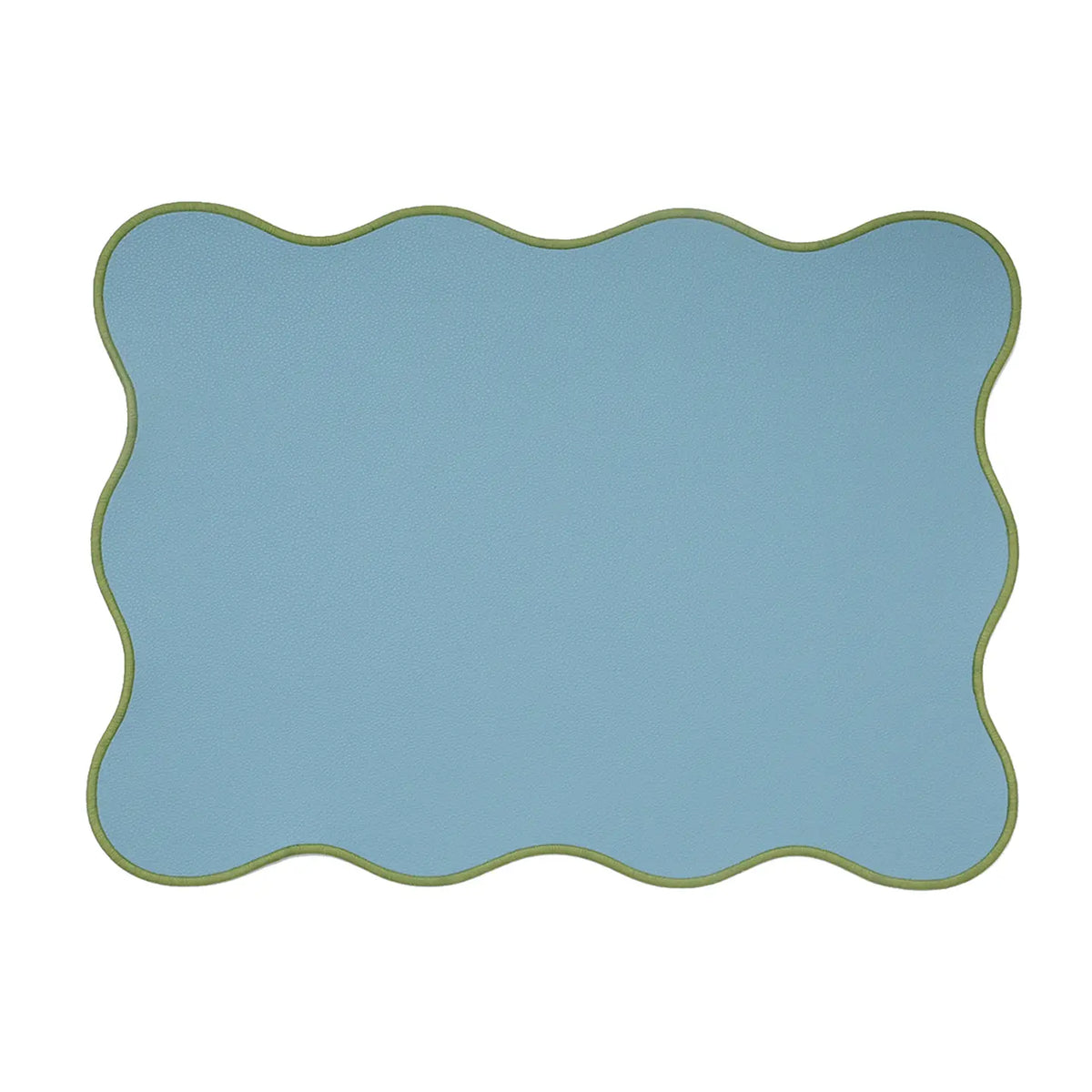 Juliette Rectangular Placemat, Blue with Green Border