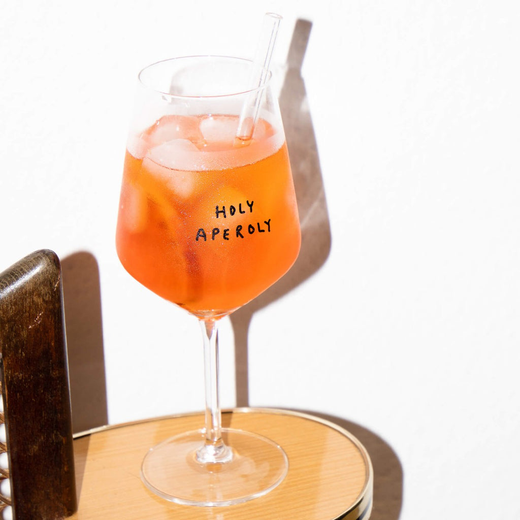 "Holy Aperoly" Wine Glass by Johanna Schwarzer × Selekkt