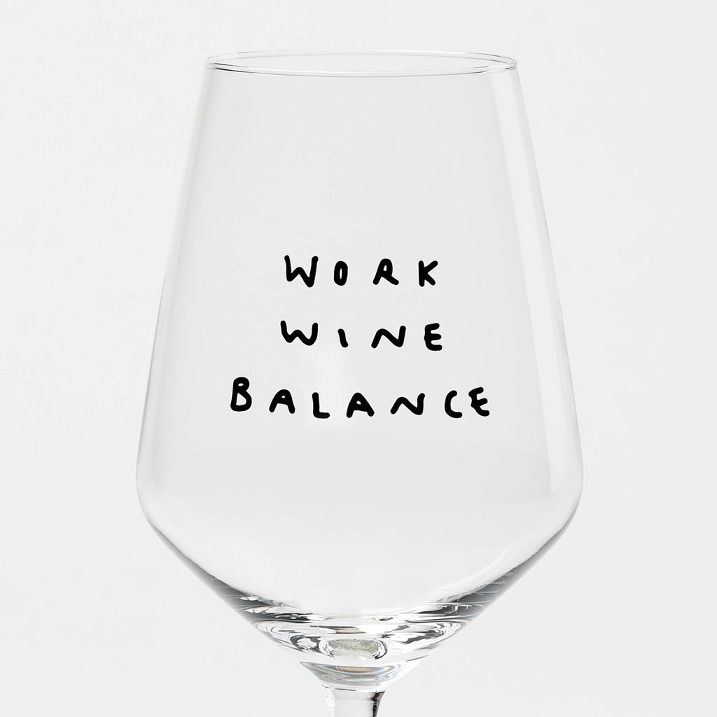 "Work Wine Balance" Wine Glass by Johanna Schwarzer × Selekkt