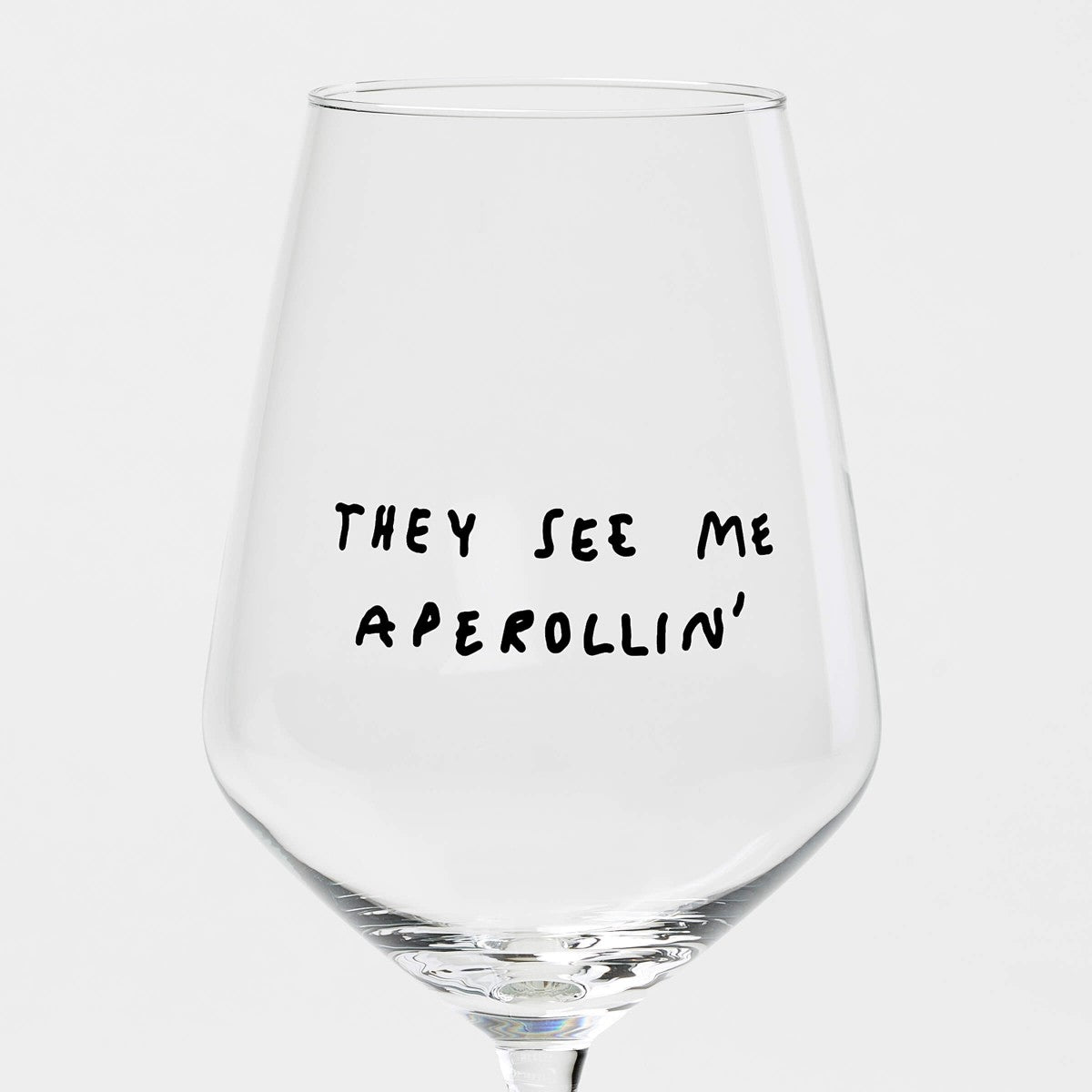 "They See Me Aperolin'" Wine Glass by Johanna Schwarzer × Selekkt