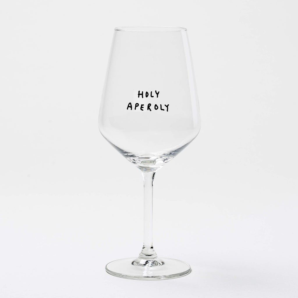 "Holy Aperoly" Wine Glass by Johanna Schwarzer × Selekkt