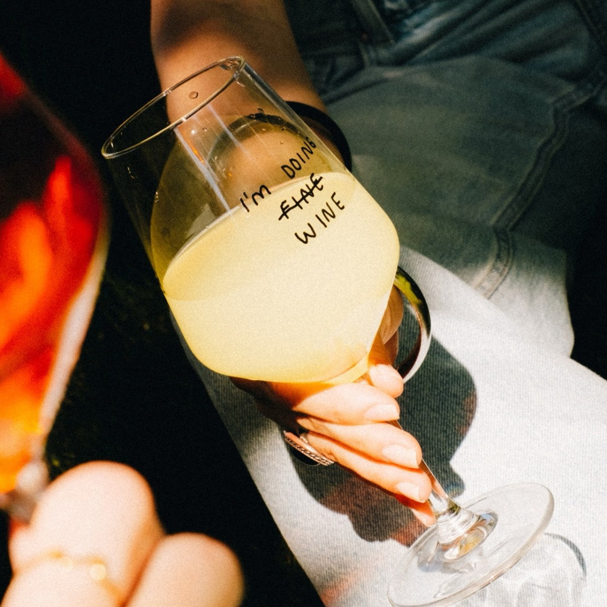 "I'm Doing Wine" Wine Glass by Johanna Schwarzer X Selekkt