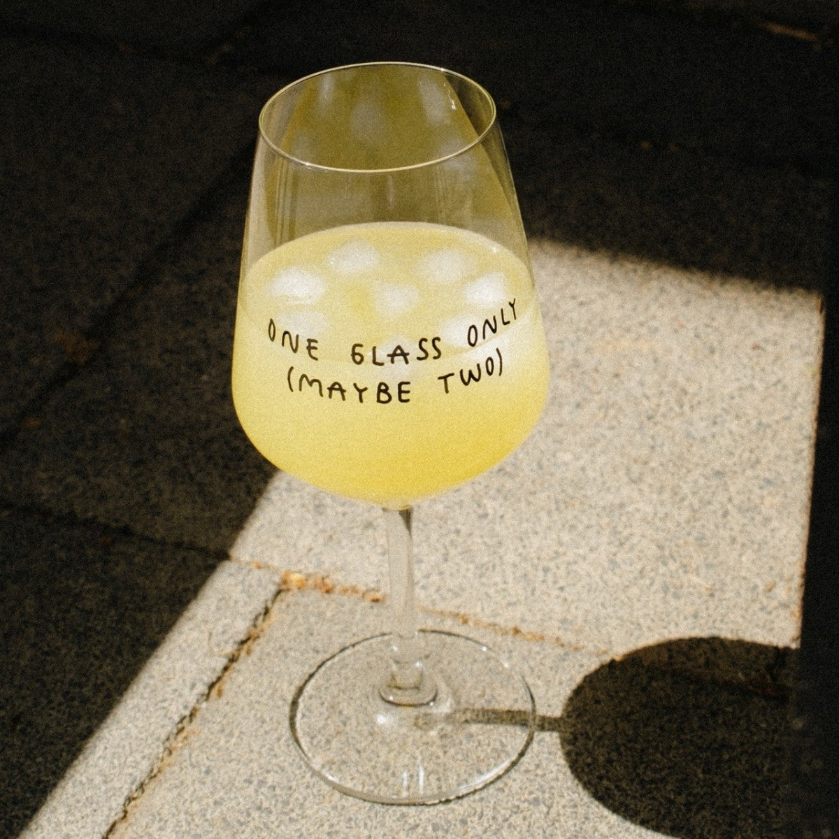 "One Glass Only (Maybe Two)" Wine Glass by Johanna Schwarzer × Selekkt
