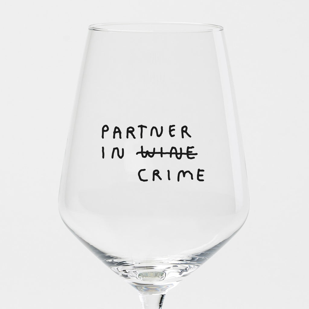 "Partner In Wine" Wine Glass by Johanna Schwarzer × Selekkt