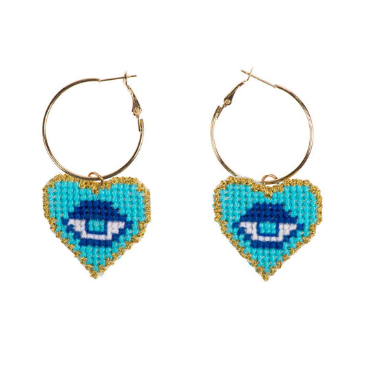 PSICHI/ Heart-Hoop Earrings