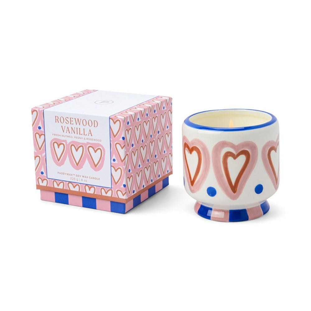 Κεραμικό κερί σόγιας / Rosewood Vanilla / Hearts