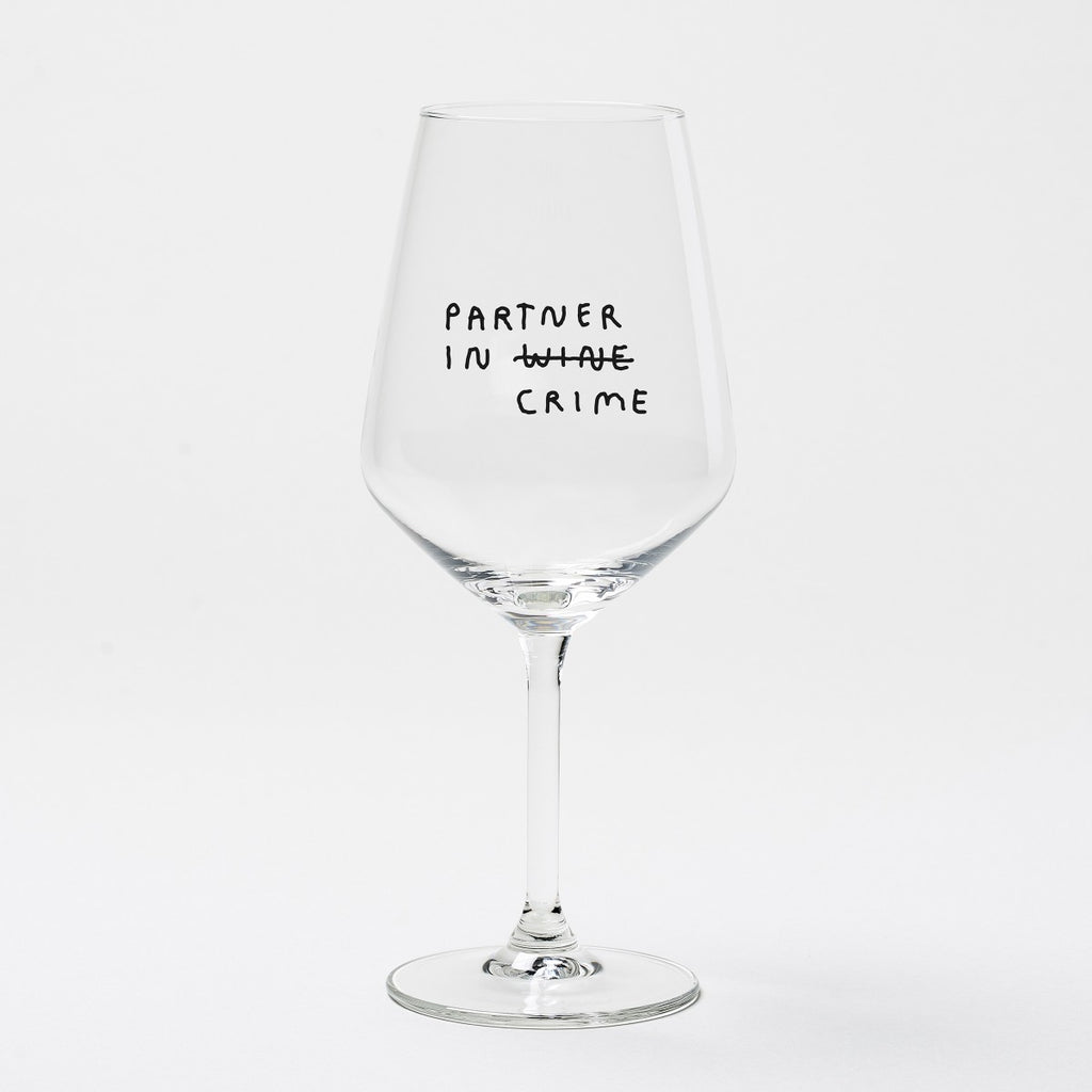 "Partner In Wine" Wine Glass by Johanna Schwarzer × Selekkt