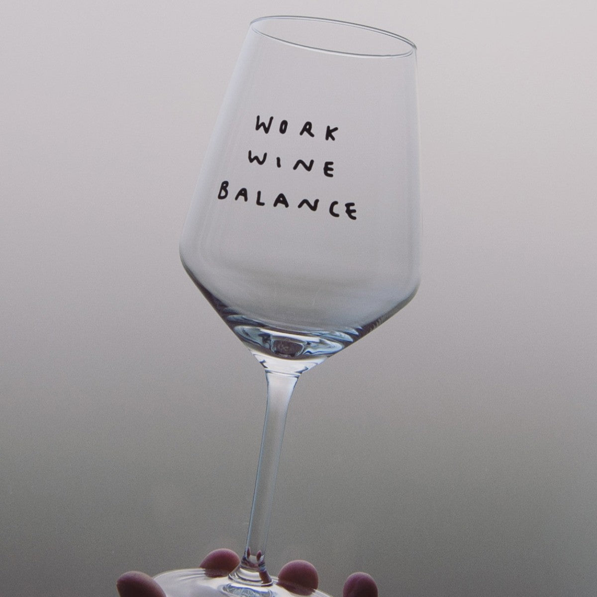 "Work Wine Balance" Wine Glass by Johanna Schwarzer × Selekkt