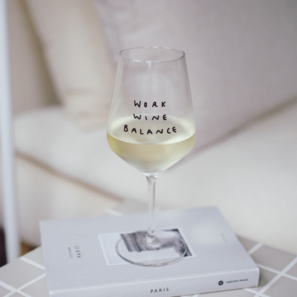 "Work Wine Balance" Wine Glass by Johanna Schwarzer × Selekkt