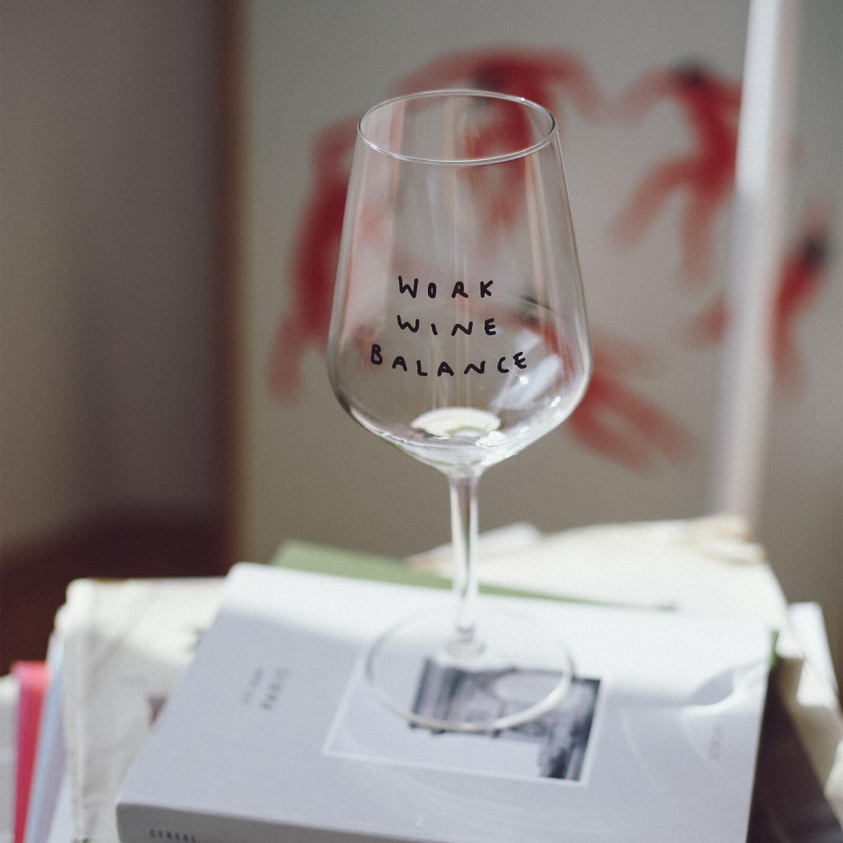 "Work Wine Balance" Wine Glass by Johanna Schwarzer × Selekkt