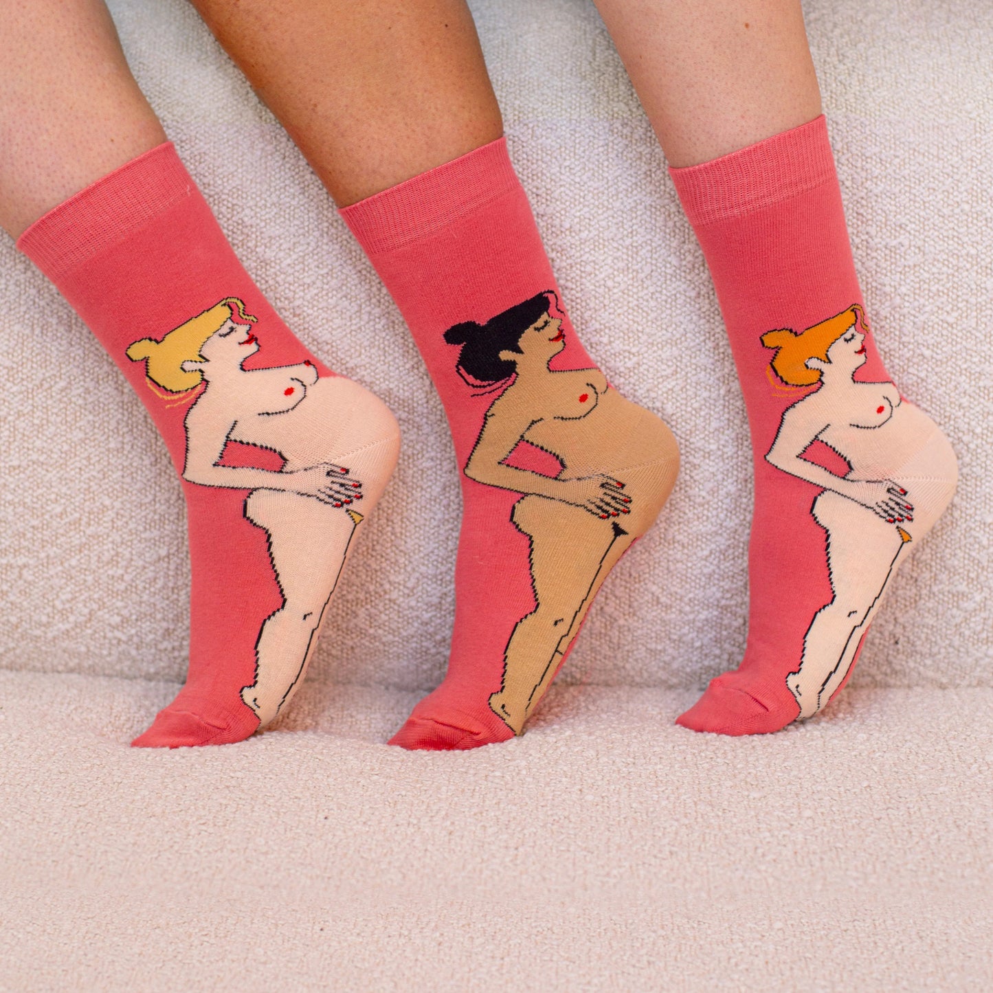 Pregnant Woman Socks - Blonde