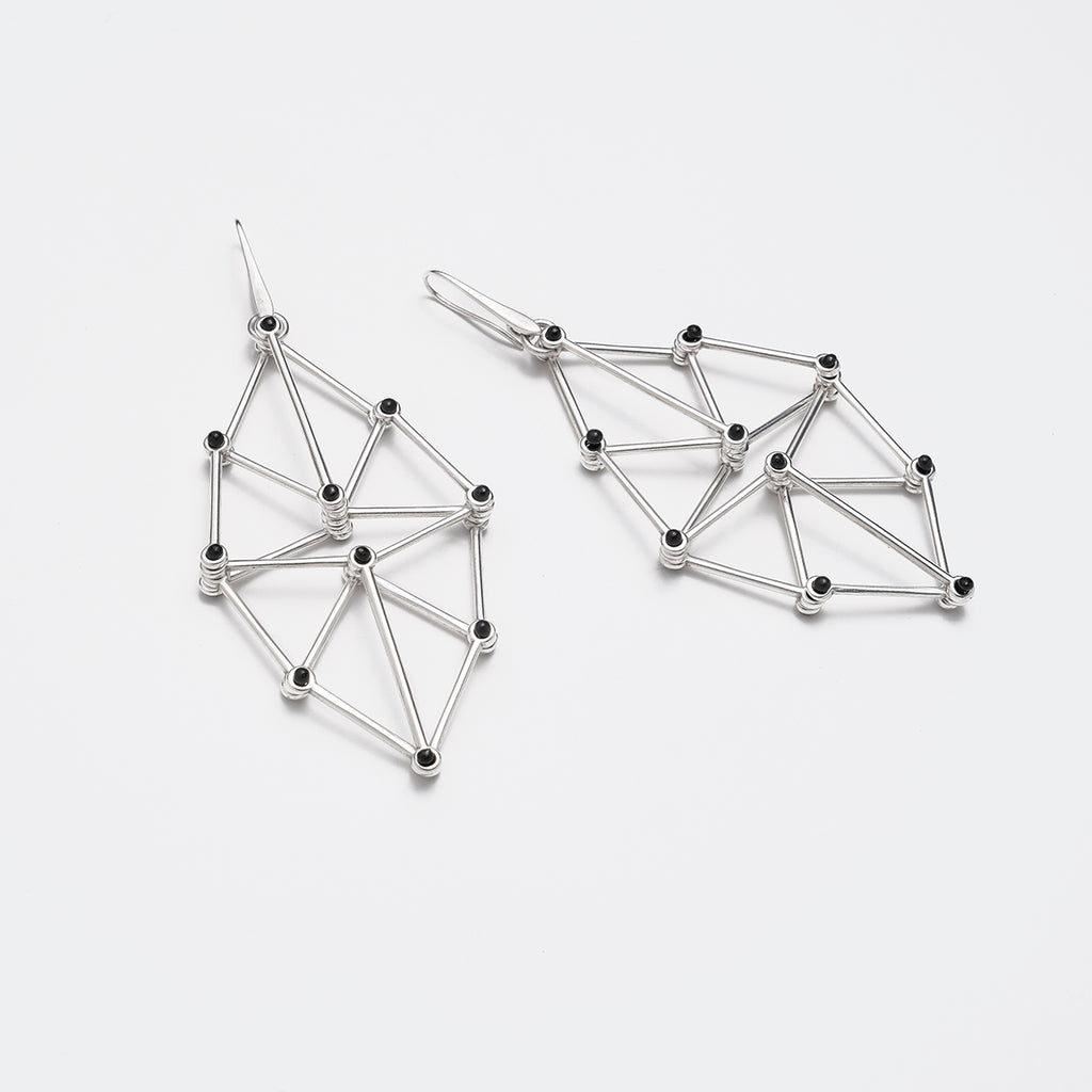 Web Earrings Silver | C. Karakalpaki