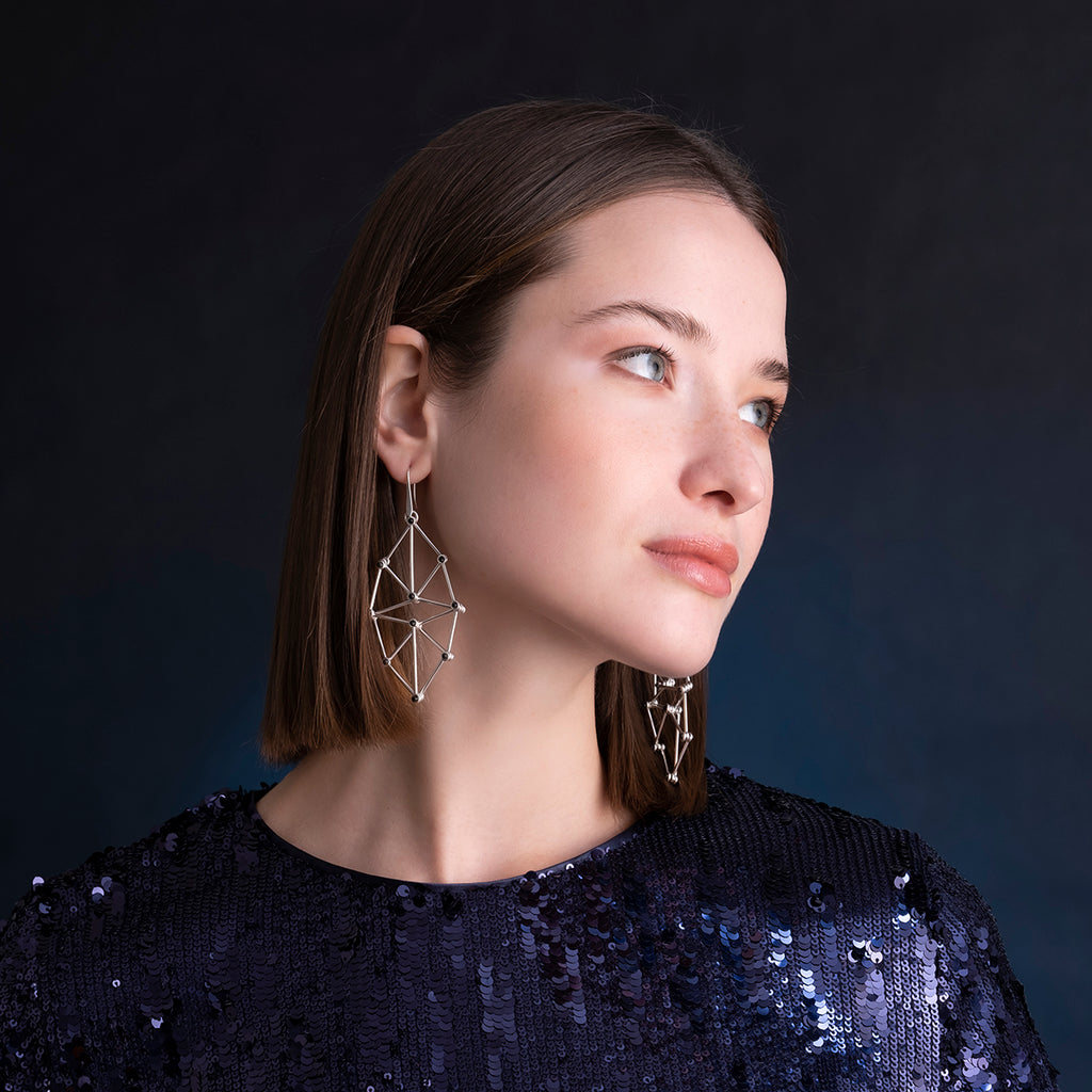 Web Earrings Silver | C. Karakalpaki