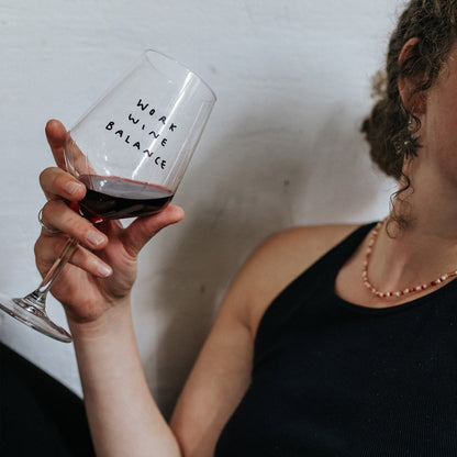 "Work Wine Balance" Wine Glass by Johanna Schwarzer × Selekkt